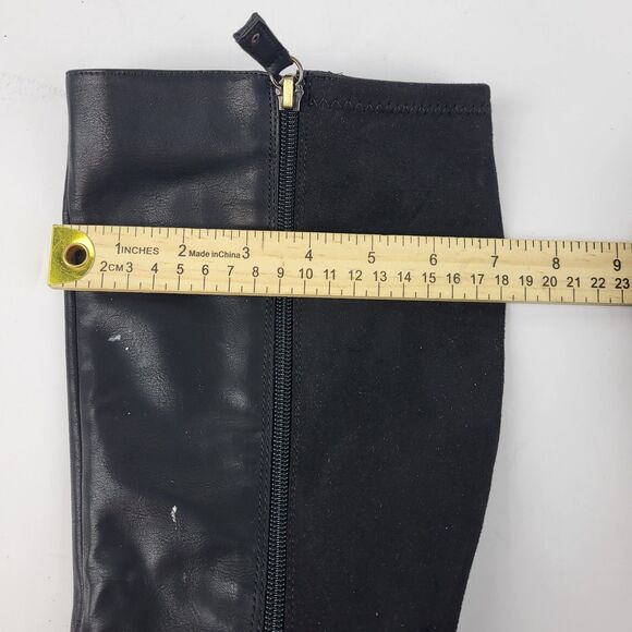 Dr. Scholls Prairie Boots Knee High Faux Leather Riding Black Size 9M - Picture 13 of 13